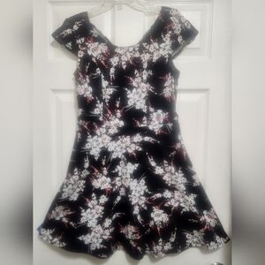 Xhilaration Short Sleeved Midi Dress Womens Large Black/pink/white